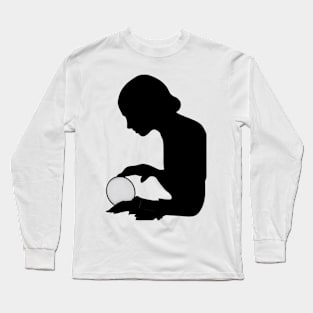 Fortune Teller With Crystal Ball Silhouette Long Sleeve T-Shirt